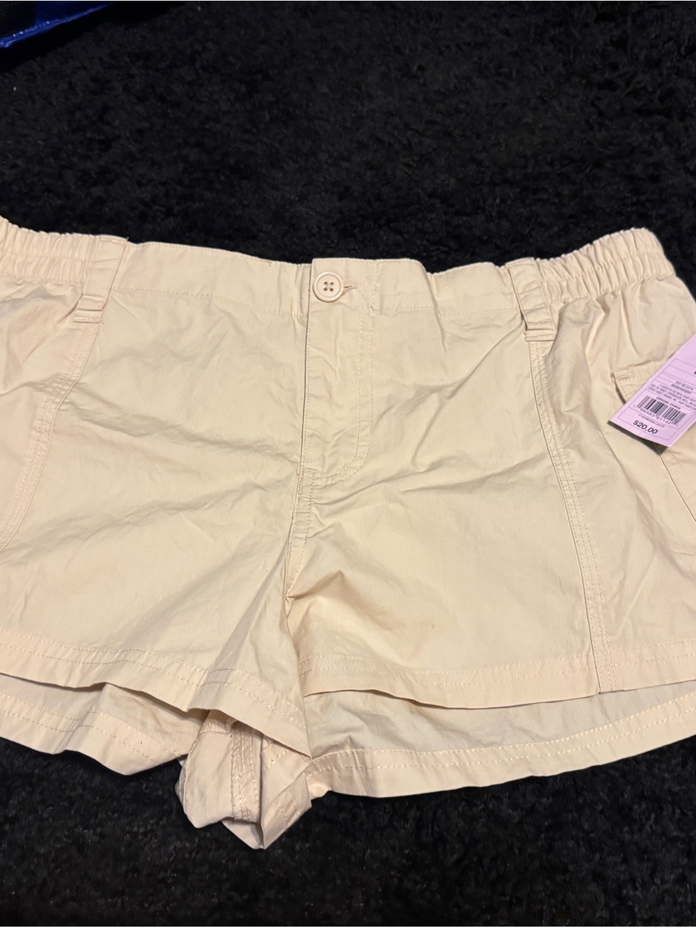 wild fable Cream Elastic-Waist Casual Shorts